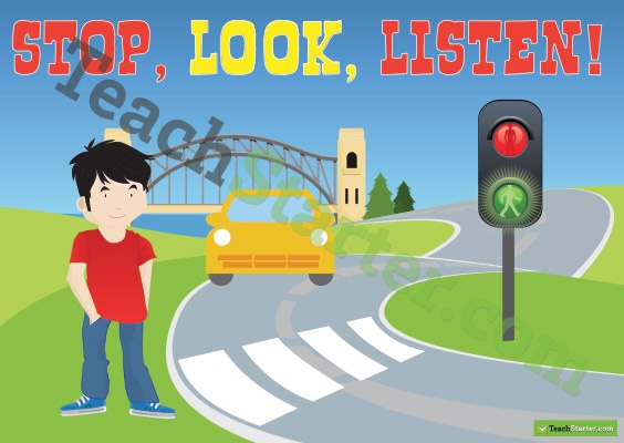 How To Cross The Road Safely With Ozzie, Stop, Look, Listen, Think