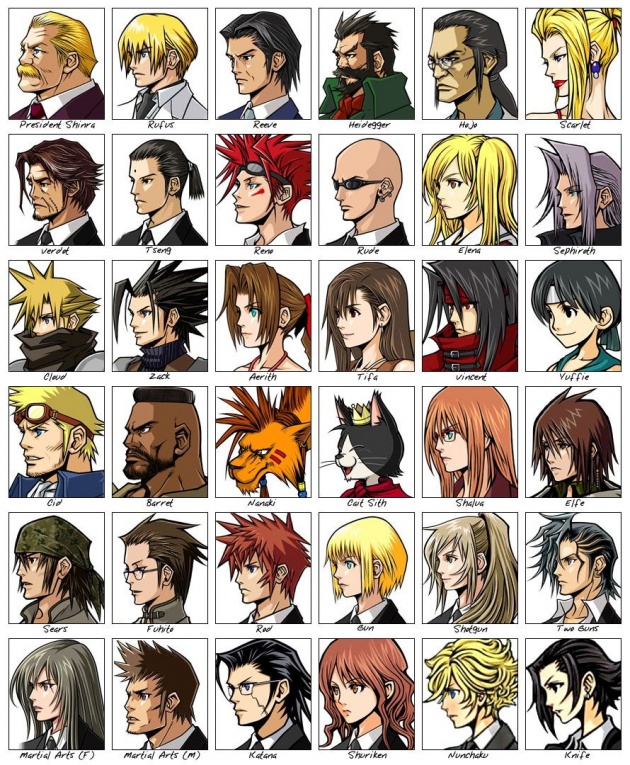 final fantasy vii advent children characters