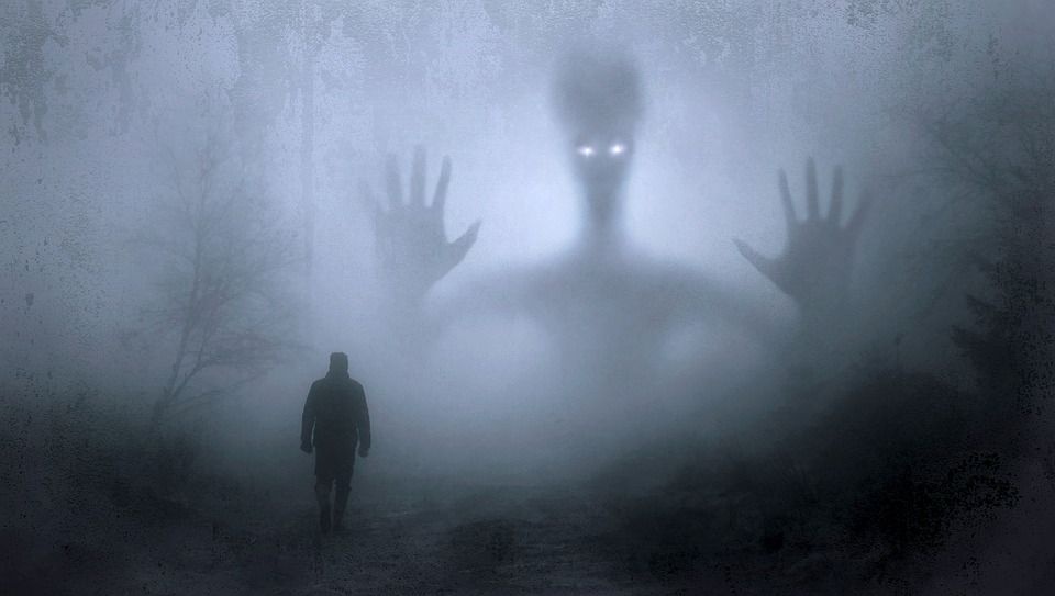 Alien and man image