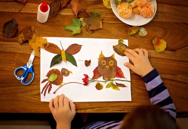 dry leaf art for kids