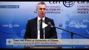 NATO Secretary General at University of Ottawa Town Hall event, 04 APR 2018 (Part 1 of 2)