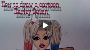 How to draw a cartoon Harley Quinn
