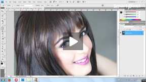 how to apply eye liner using photo shop on an image