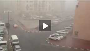 Rain in international city Dubai