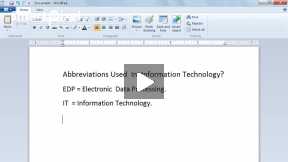 Abbreviations Used In Information Technology.