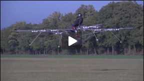 World's first manned flight with an electric multicopter